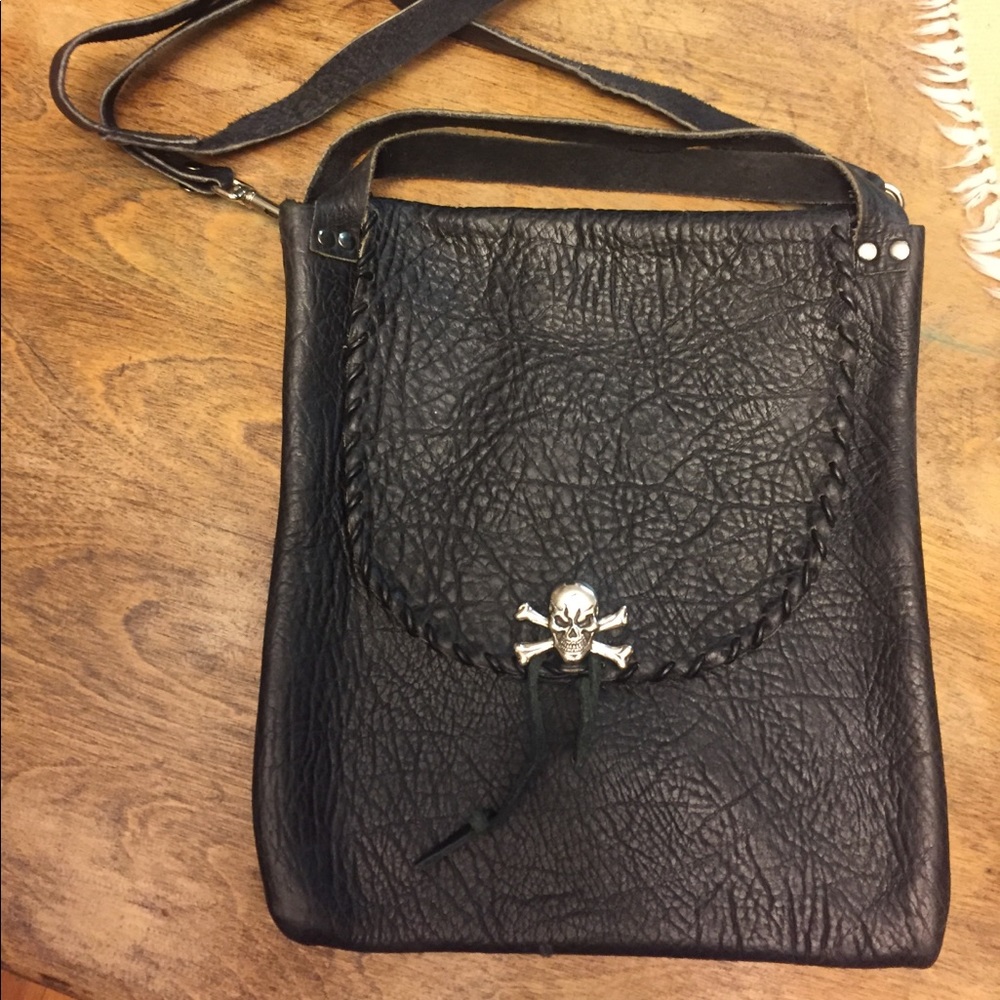 Custom skull leather case/purse